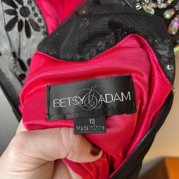 Betsy & Adam Black Maxi Dress with Gold Accents - Picture 7 of 14